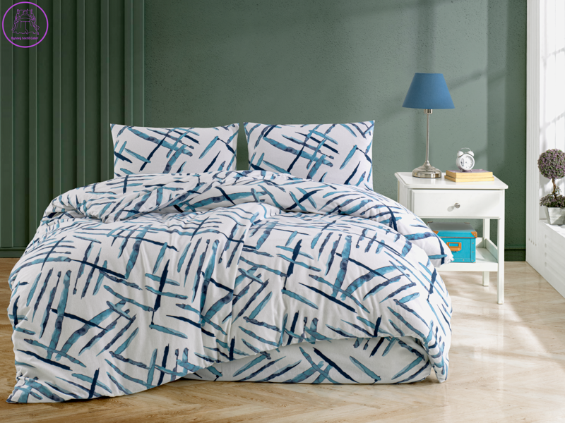 Prodloužené flanelové povlečení 140x220, 70x90 Orlex blue