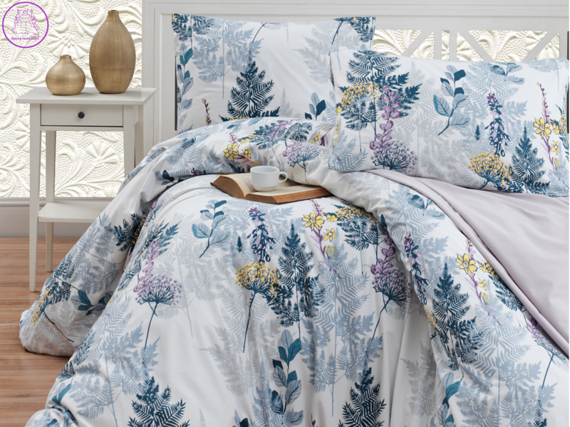 Francouzské povlečení Satén 200x200, 70x90cm Wood grey