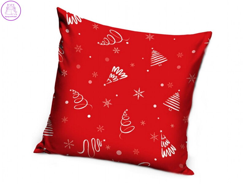 TipTrade Vánoční povlak Vločky a stromečky 40x40 cm