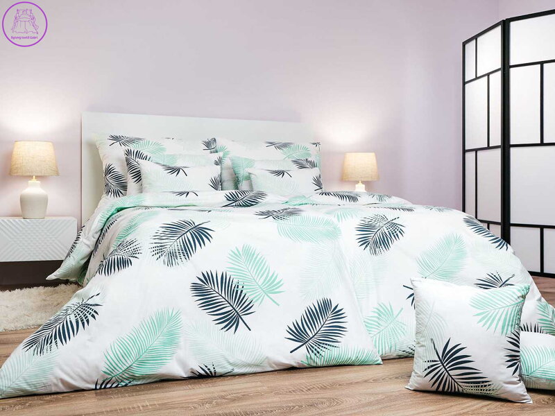 Povlečení bavlna Peříčka mentolová 140x200, 70x90 cm II.jakost