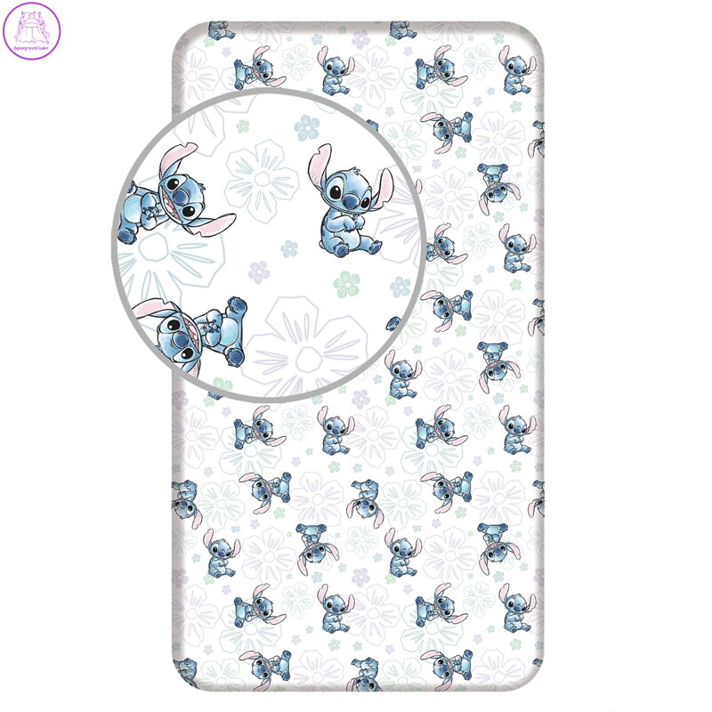 Jerry Fabrics Prostěradlo Lilo and Stitch Ohana White 90x200x25 cm