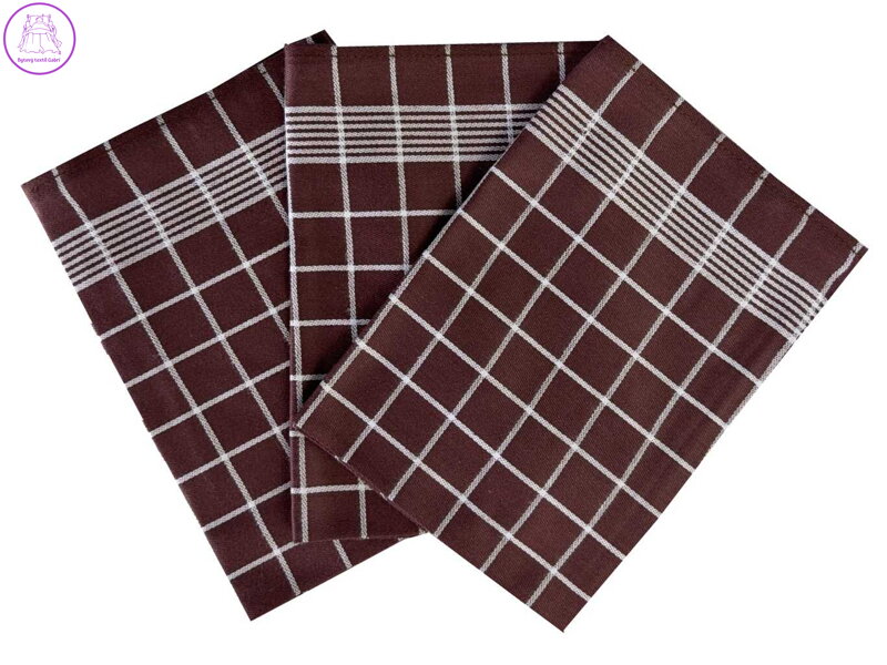 Svitap Utěrka Pozitiv Egyptská bavlna 50x70 cm tmavě hnědá/bílá 3 ks