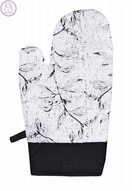 Forbyt Kuchyňská chňapka Leaf černá 1 ks 18x28 cm