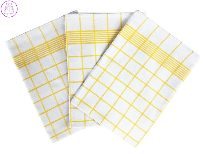 Svitap Utěrka Negativ Egyptská bavlna 50x70 cm bílá/žlutá 3 ks