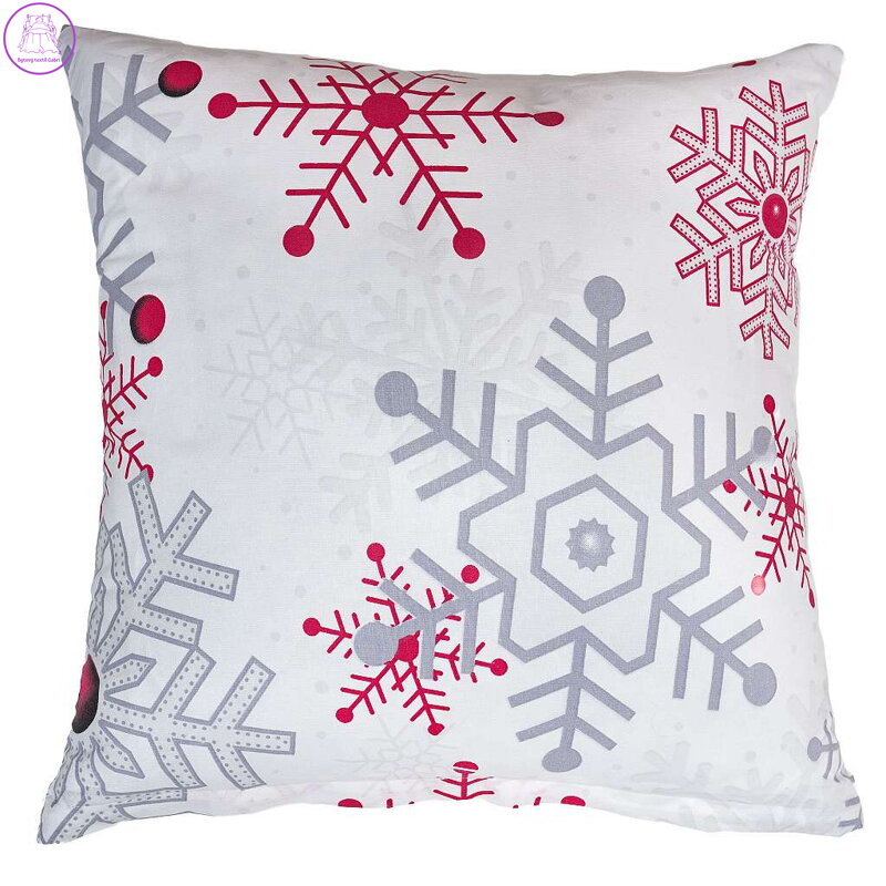 Povlak na polštář bavlna Vločky šedé