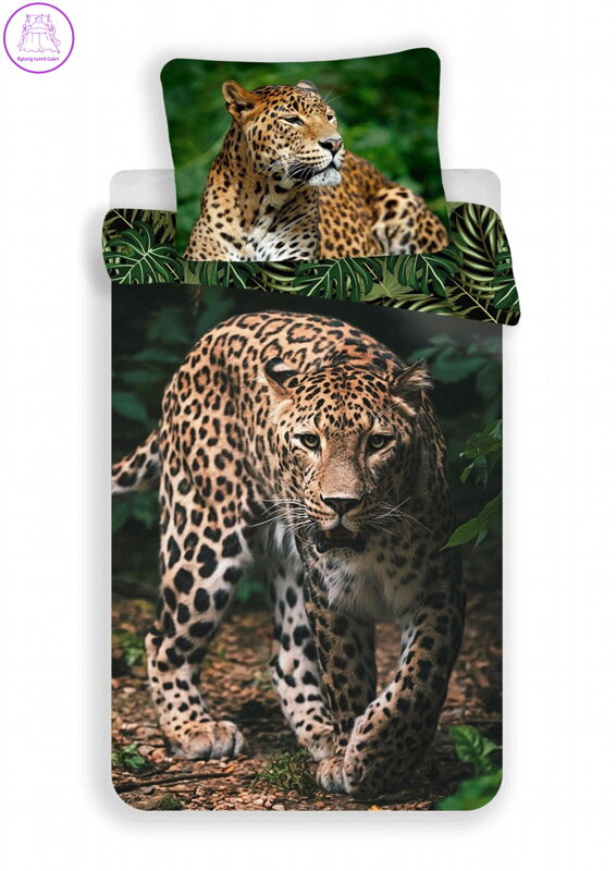 Jerry Fabrics Povlečení fototisk Leopard green 140x200, 70x90 cm