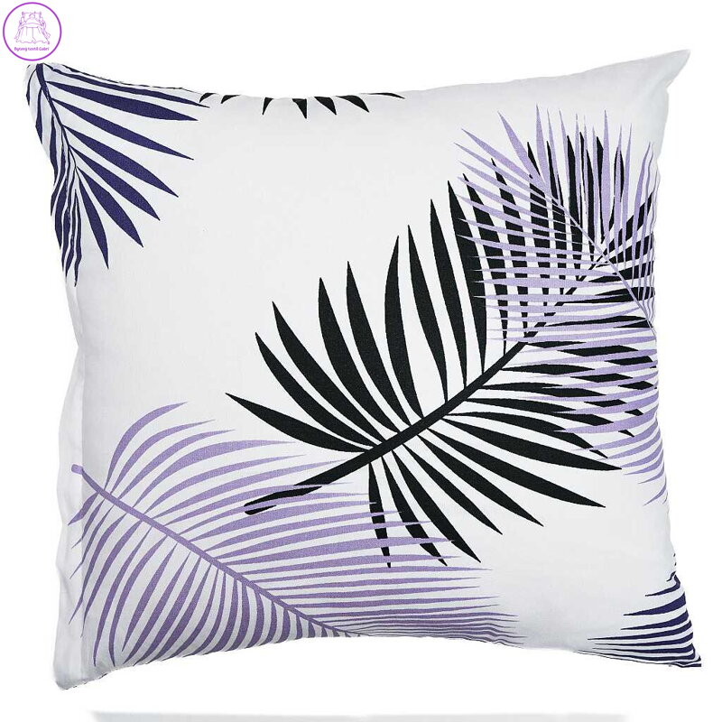 Povlak na polštář bavlna Peříčka fialová