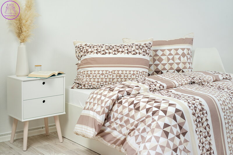 Povlak na polštář bavlněný Stanex střepy hnědé (LS277), 40 x 40 cm, Knoflíkové