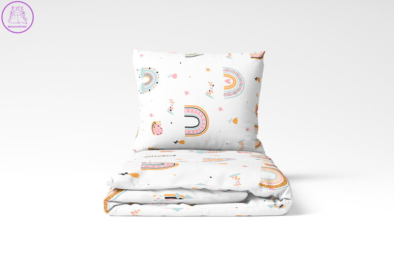 Dětské ložní povlečení bavlněné Stanex duha (LS411),  135 x 90 + 40 x 60, Zip