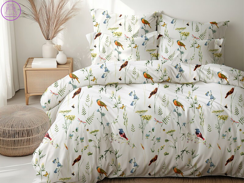 Ložní povlečení krepové Stanex příroda (LS389), 140 x 200 + 90 x 70, Knoflíkové