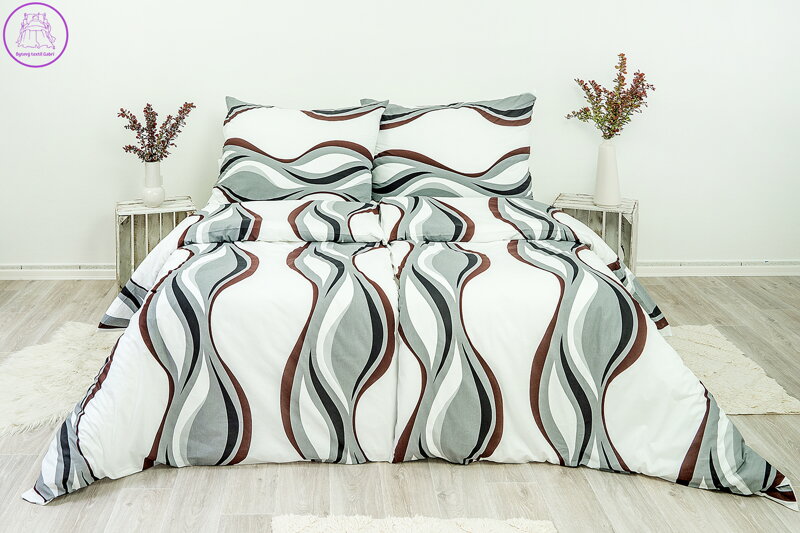 Ložní povlečení bavlněné Stanex vlny (LS124), 140 x 200 + 90 x 70, Knoflíkové