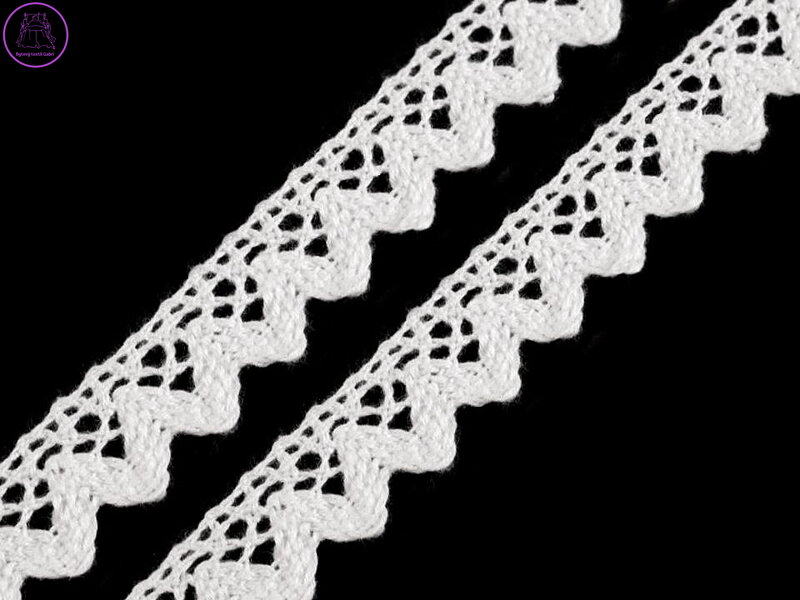 Bavlněná krajka šíře 15 mm paličkovaná