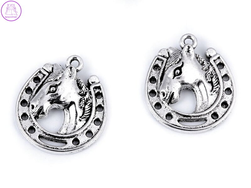 Přívěsek kůň s podkovou 18x21 mm