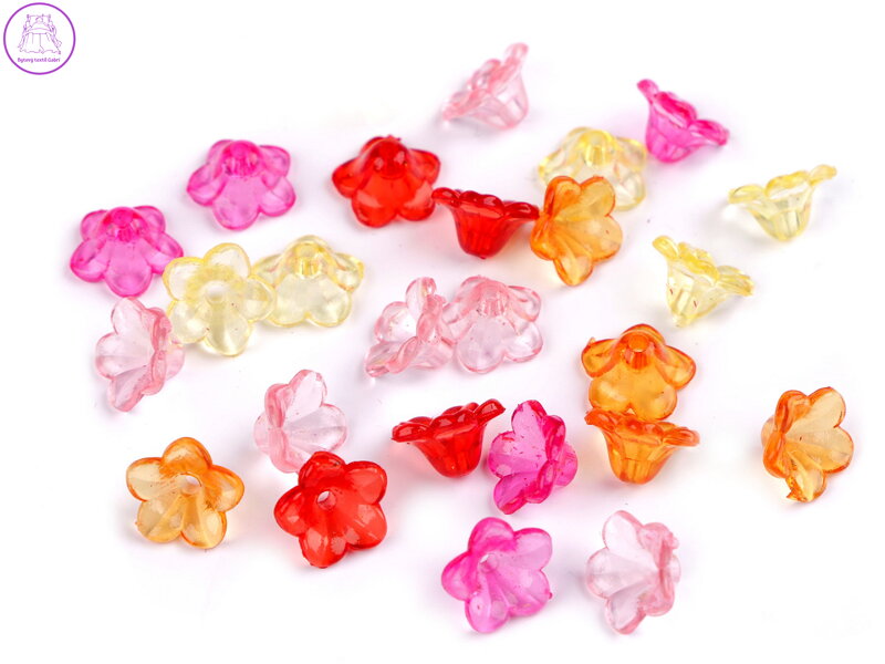 Plastové korálky zvoneček / sukýnka 12 mm