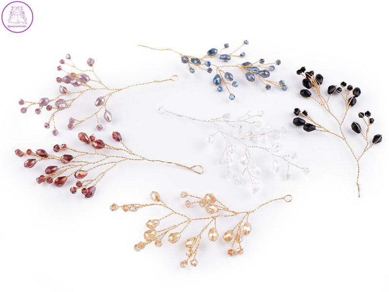 Větvička drátěná s broušenými korálky hand made