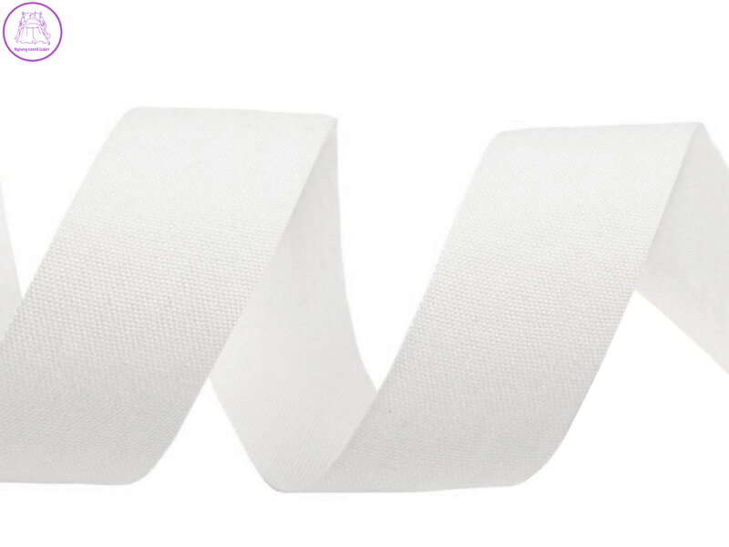 Bavlněná stuha / plátnovka šíře 25 mm jednobarevná