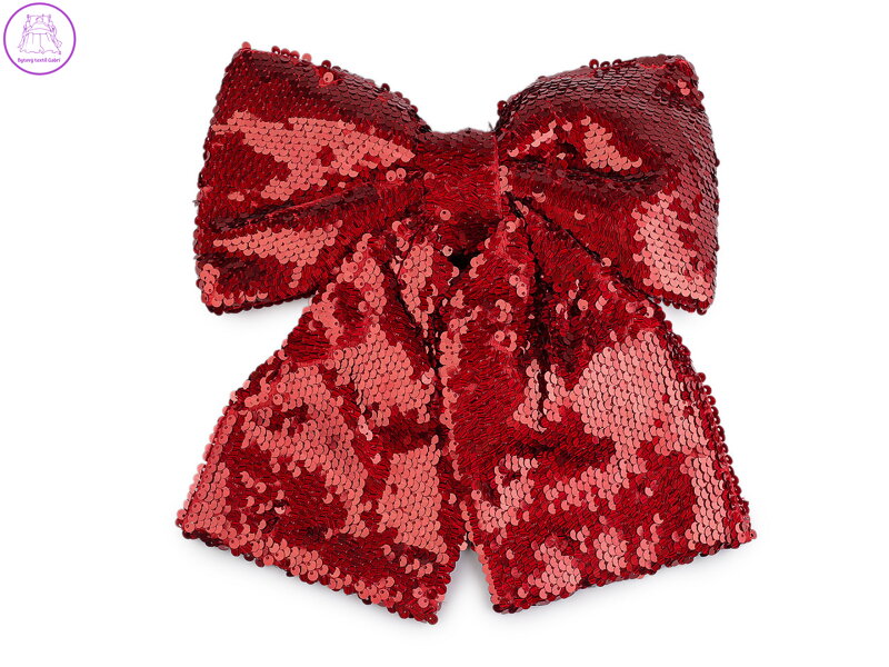 Vánoční mašle flitrová XL 26x26 cm