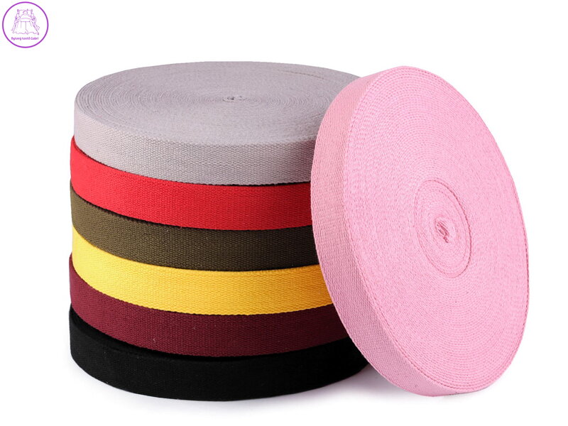 Bavlněný popruh šíře 30 mm barevný