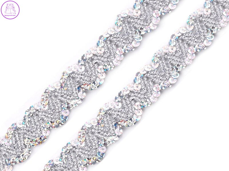 Flitrový prýmek šíře 20 mm hologram