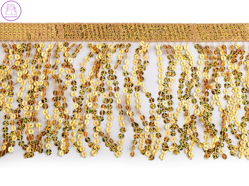 Třásně s holografickými flitry šíře 15 cm