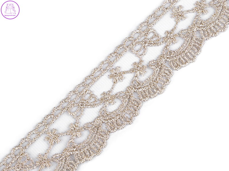 Vyšívaná krajka na monofilu šíře 40 mm