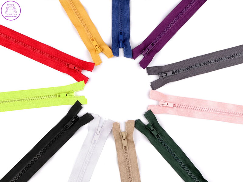 Zip kostěný 5 mm dělitelný 2 jezdce / dvoucestný 80 cm bundový