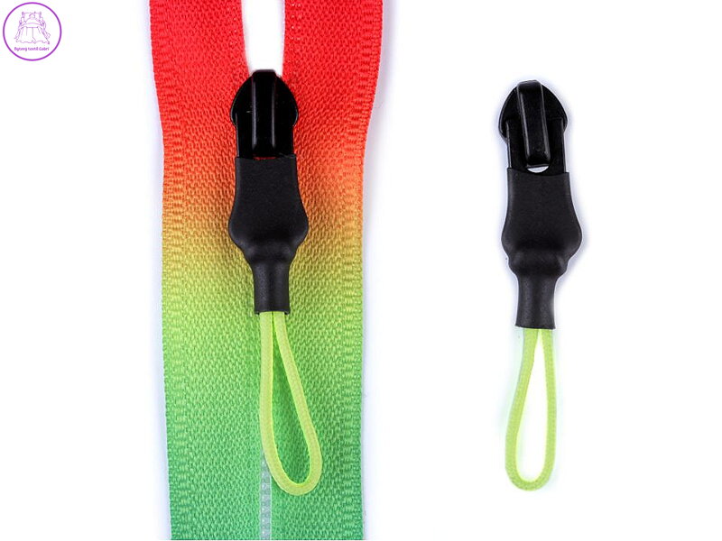 Jezdec ke spirálovým duhovým zipům skrytým 5 mm