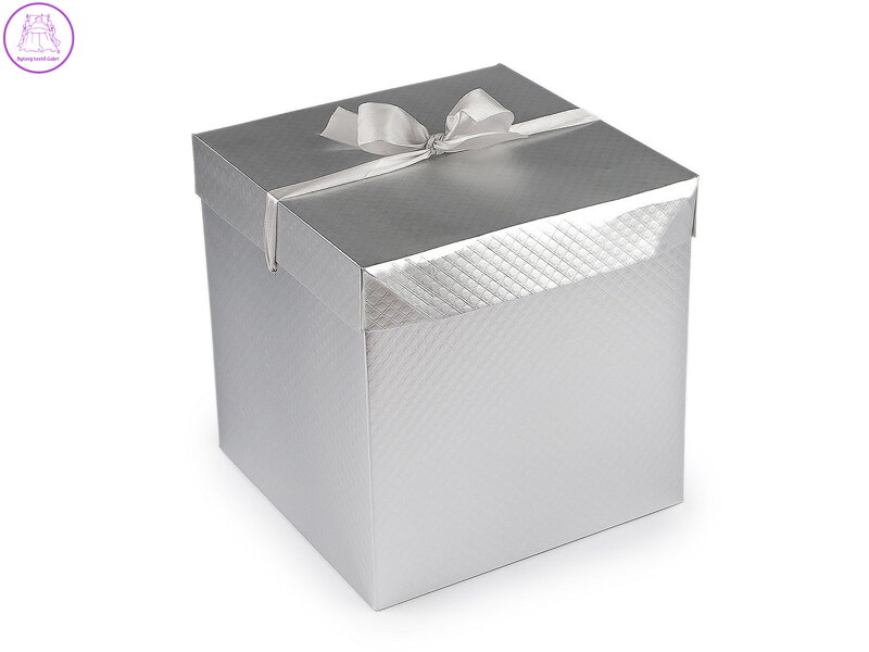 Dárková krabice s mašlí metalická