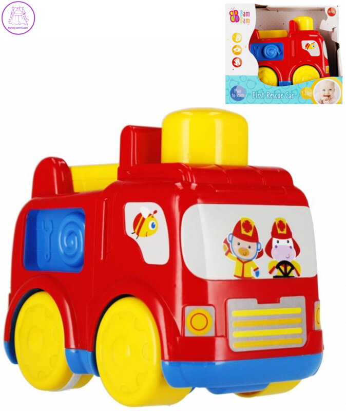 BAM BAM Baby auto požární vozidlo malý hasič zpětný chod plast