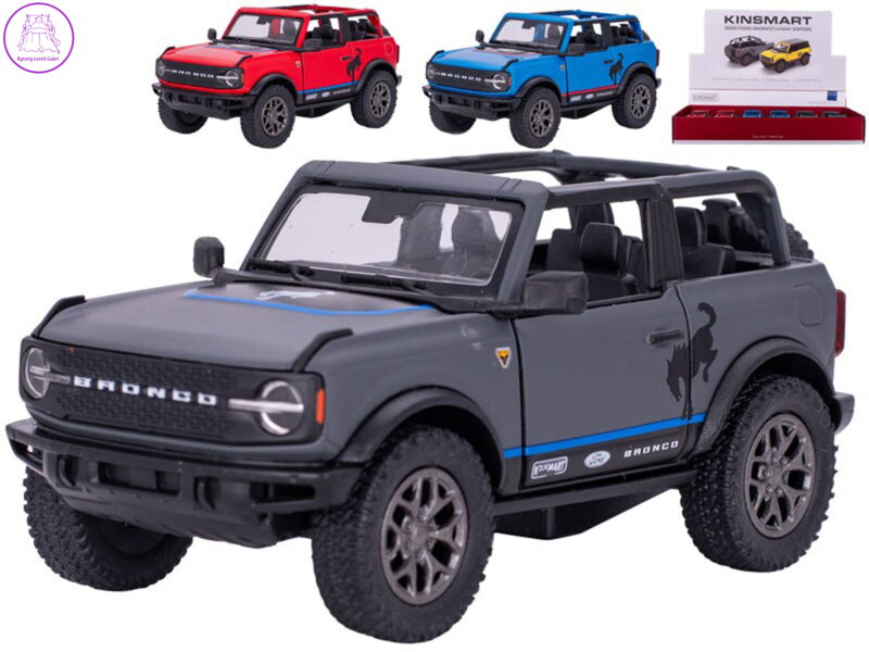 KINSMART Auto off-road Ford Bronco 2022 kov PB 13cm 3 barvy