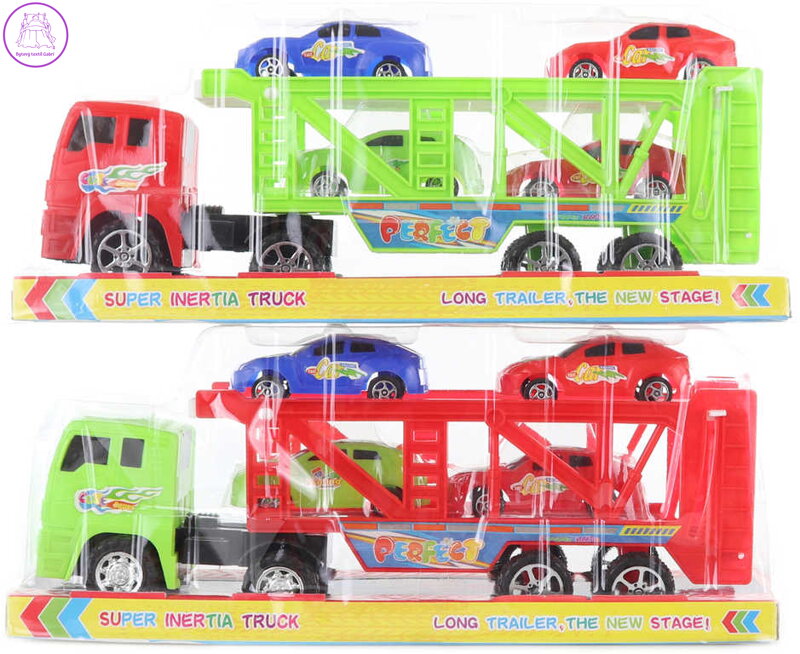 Kamion set přepravník se 4 autíčky plast blister