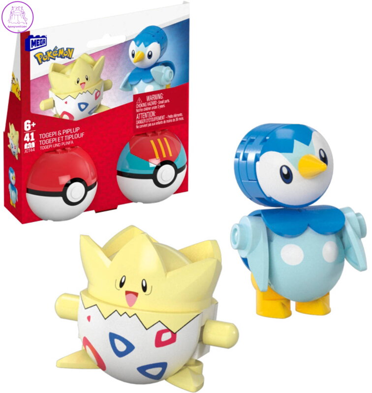 Pokémon Megablok set 2x Pokéball Piplup + Togepi stavebnice 41 dílků