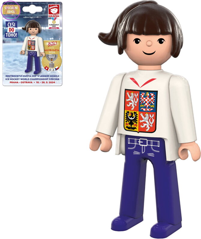 EFKO IGRÁČEK Fanynka Mistrovství světa v hokeji 2024 figurka bílý dres