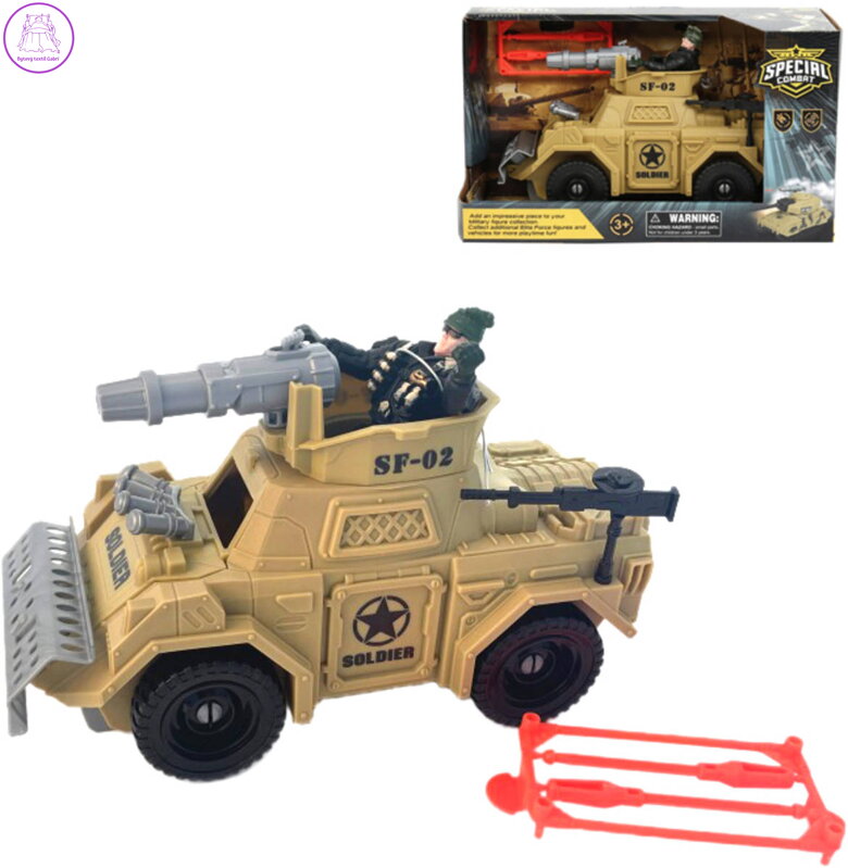 Auto vojenské bojové army vozidlo set s figurkou a doplňky plast