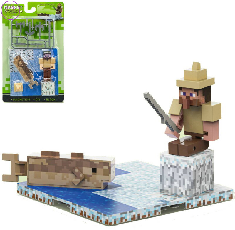 Stavebnice Magnet World 3D magnetická skádačka Rybář a rybka