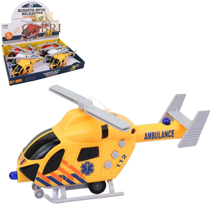 Helikoptéra záchranné složky vrtulník na baterie Světlo Zvuk 3 druhy