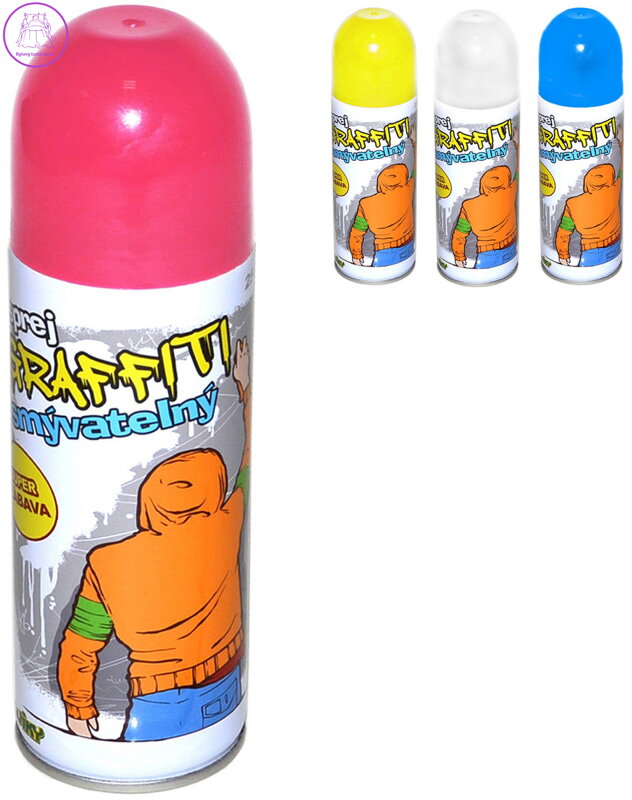 Křídy dětské tekuté smývatelné ve spreji 250ml graffiti spray 4 barvy