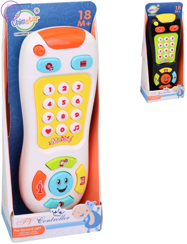 Ovladač TV dětský televizní na baterie Světlo Zvuk 2 barvy