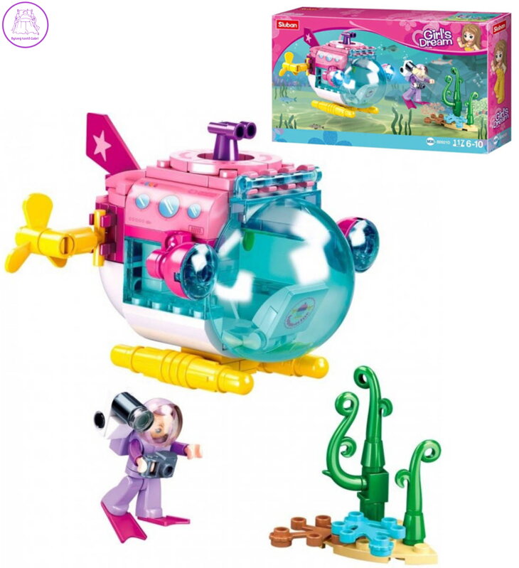 SLUBAN Girls Dream Ponorka 117 dílků + 1 figurka STAVEBNICE