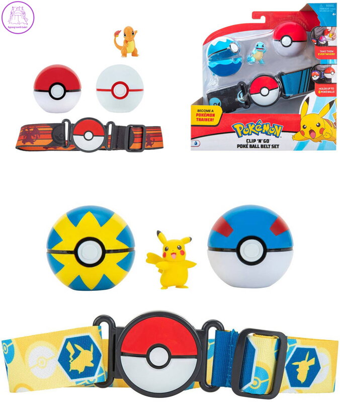 ORBICO Clip and Go Poké Ball Belt set pás se 2 míčky a postavičkou Pokémon