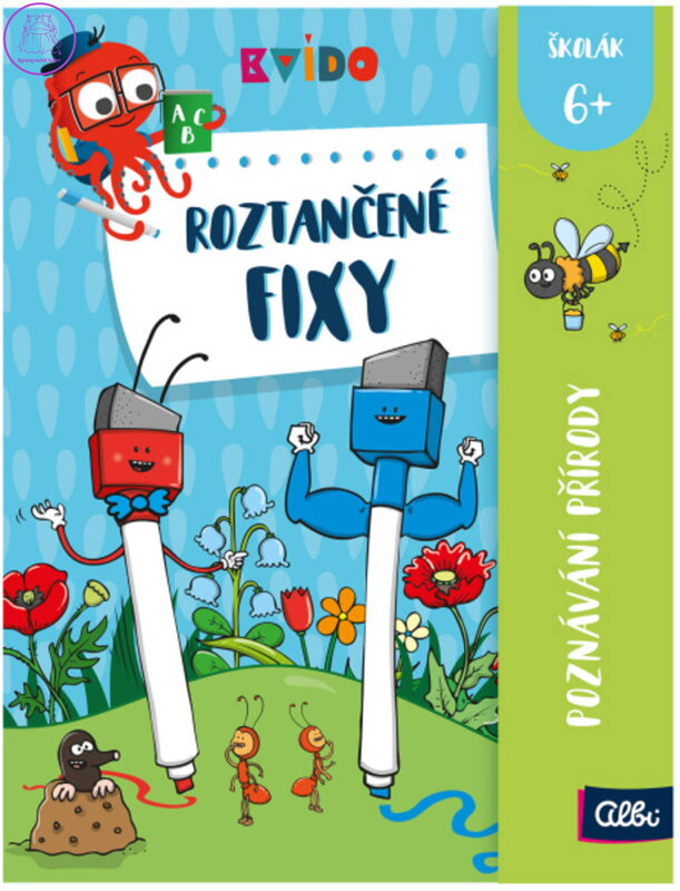 ALBI Kvído Roztančené fixy interaktivní sešit s aktivitami různé druhy