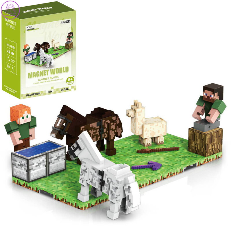 Stavebnice Magnet World 3D magnetická skádačka Chovatel koní 44 dílků