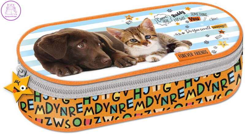 Penál oválný Forever Friends dětské školní pouzdro na zip