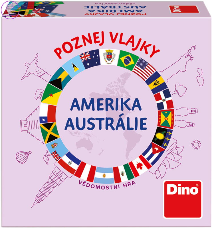 DINO Hra Poznej vlajky Amerika a Austrálie karetní *SPOLEČENSKÉ HRY*