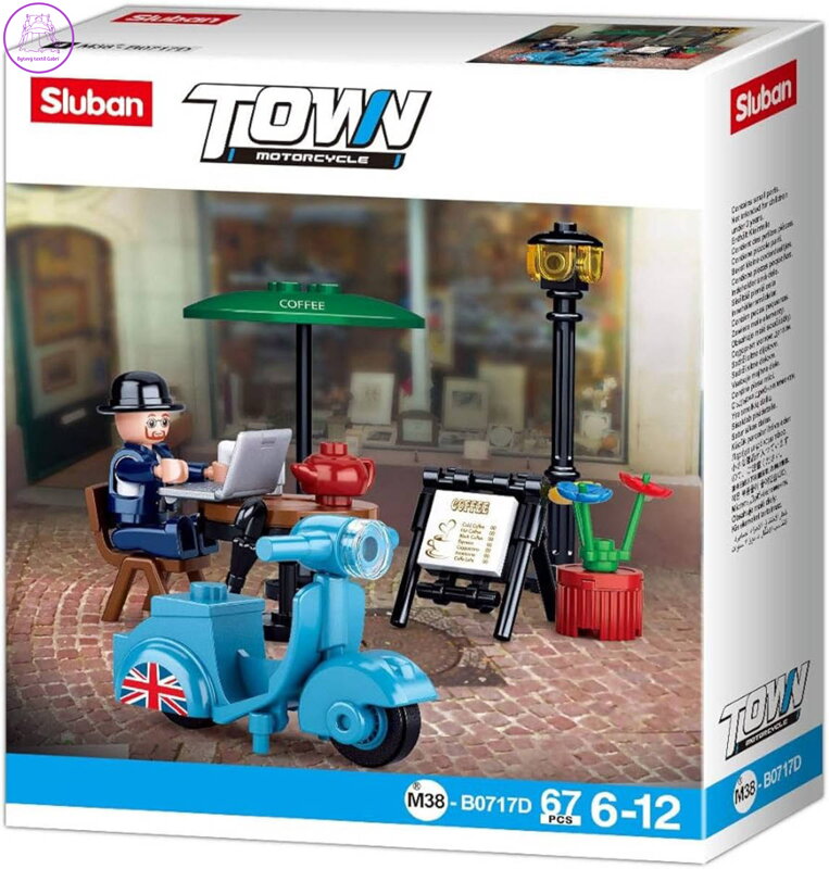 SLUBAN Town Jezdec na skútru 67 dílků + 1 figurka STAVEBNICE