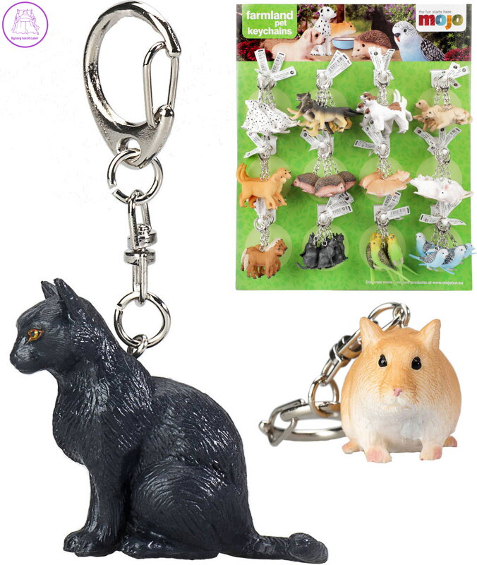 Přívěsek na klíče zvířátko 5-8cm klíčenka s kovovou karabinkou 12 druhů