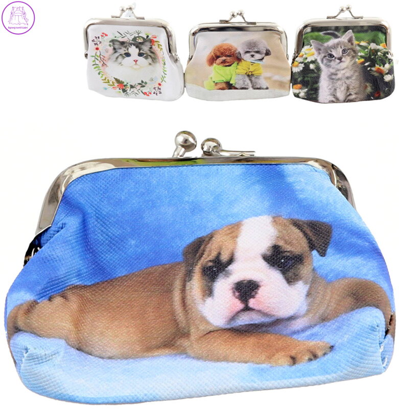 Peněženka dětská zvířátka mazlíčci 9x8,5cm kovové zapínání 4 druhy