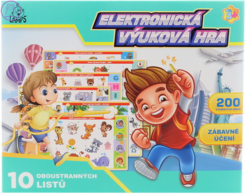 Hra výuková elektronická 10 listů s úkoly na baterie CZ Zvuk