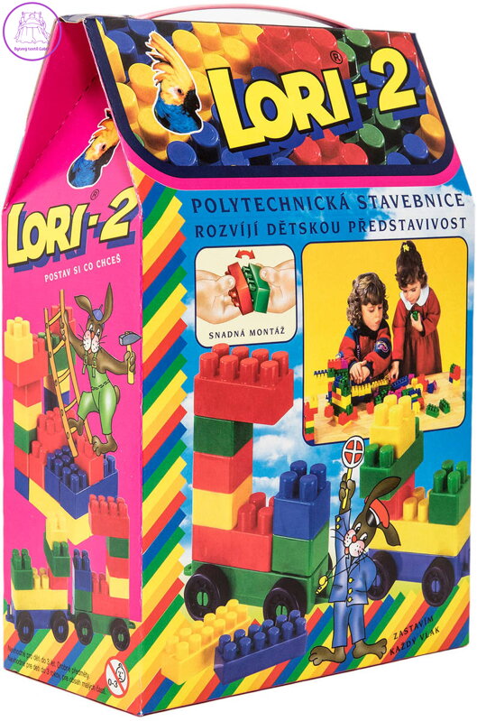 LORI 002 Stavebnice polytechnická 2 barevné kostky set 35ks v krabici