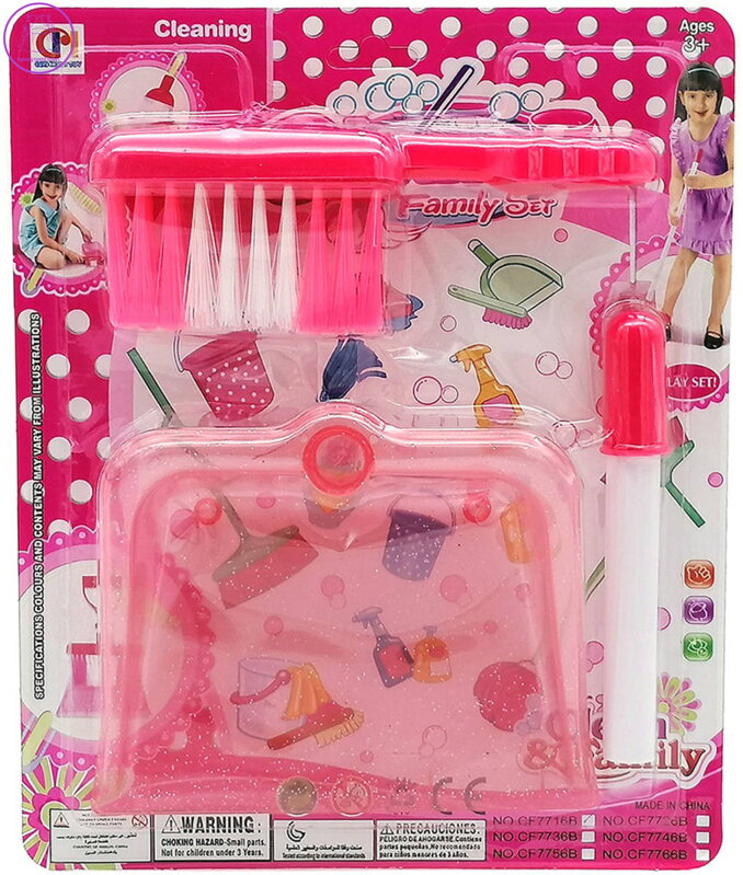 Uklízečka dětský holčičí uklízecí set lopatka se smetákem na kartě plast